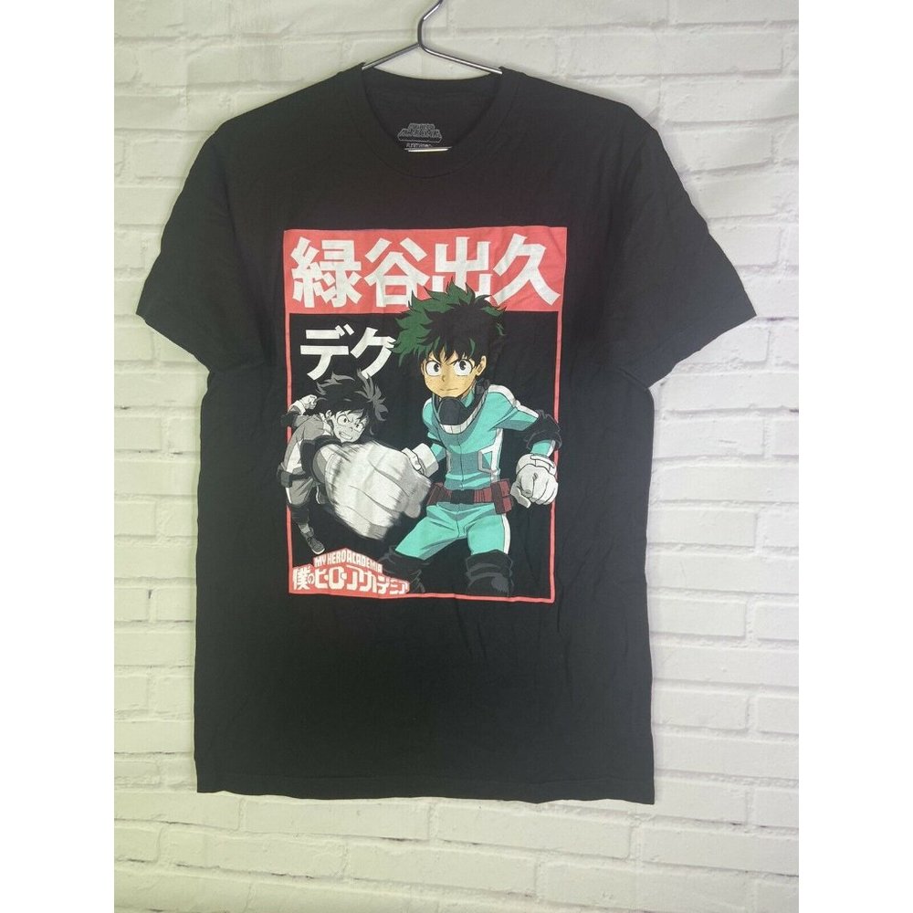 My Hero Academia Izuku Midoriya Graphic Short Sleeve Tee T-Shirt Mens Size M